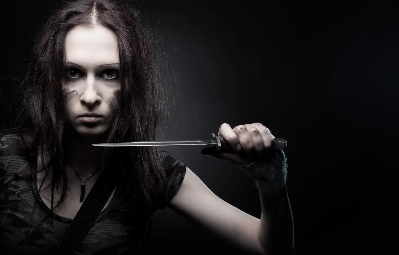 Photo wallpaper girl, portrait, knife, Valeria, military, The Ultimate Soldier 5, Igor Ivanov