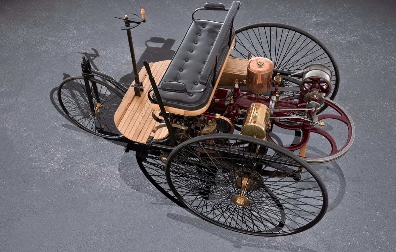 Photo wallpaper Benz, 1885, Benz Patent Motorwagen, Type I, Karl Benz, Motor cars, Patent, The Benz car
