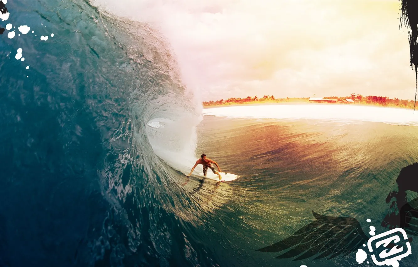Photo wallpaper beach, wave, surfing