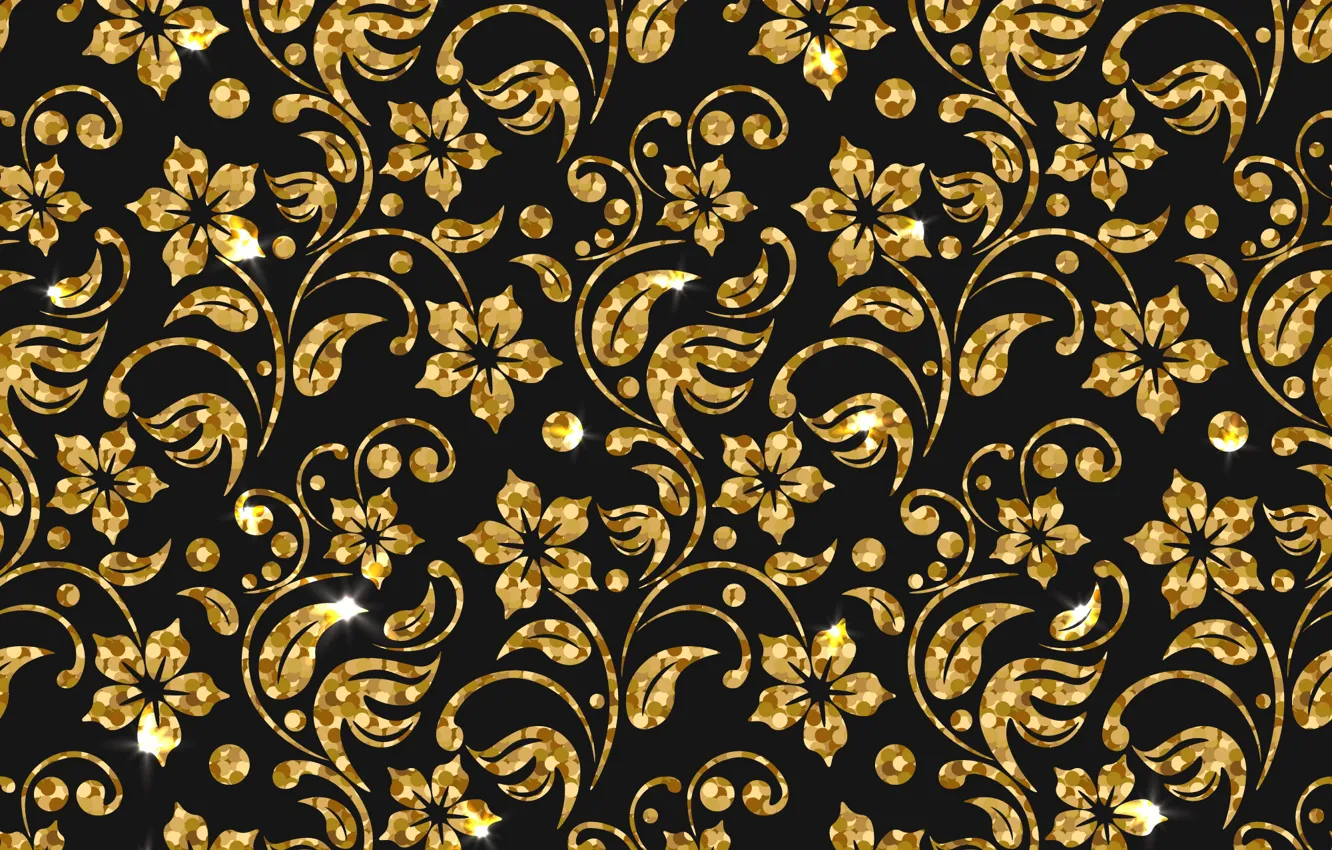 Photo wallpaper flowers, background, texture, golden