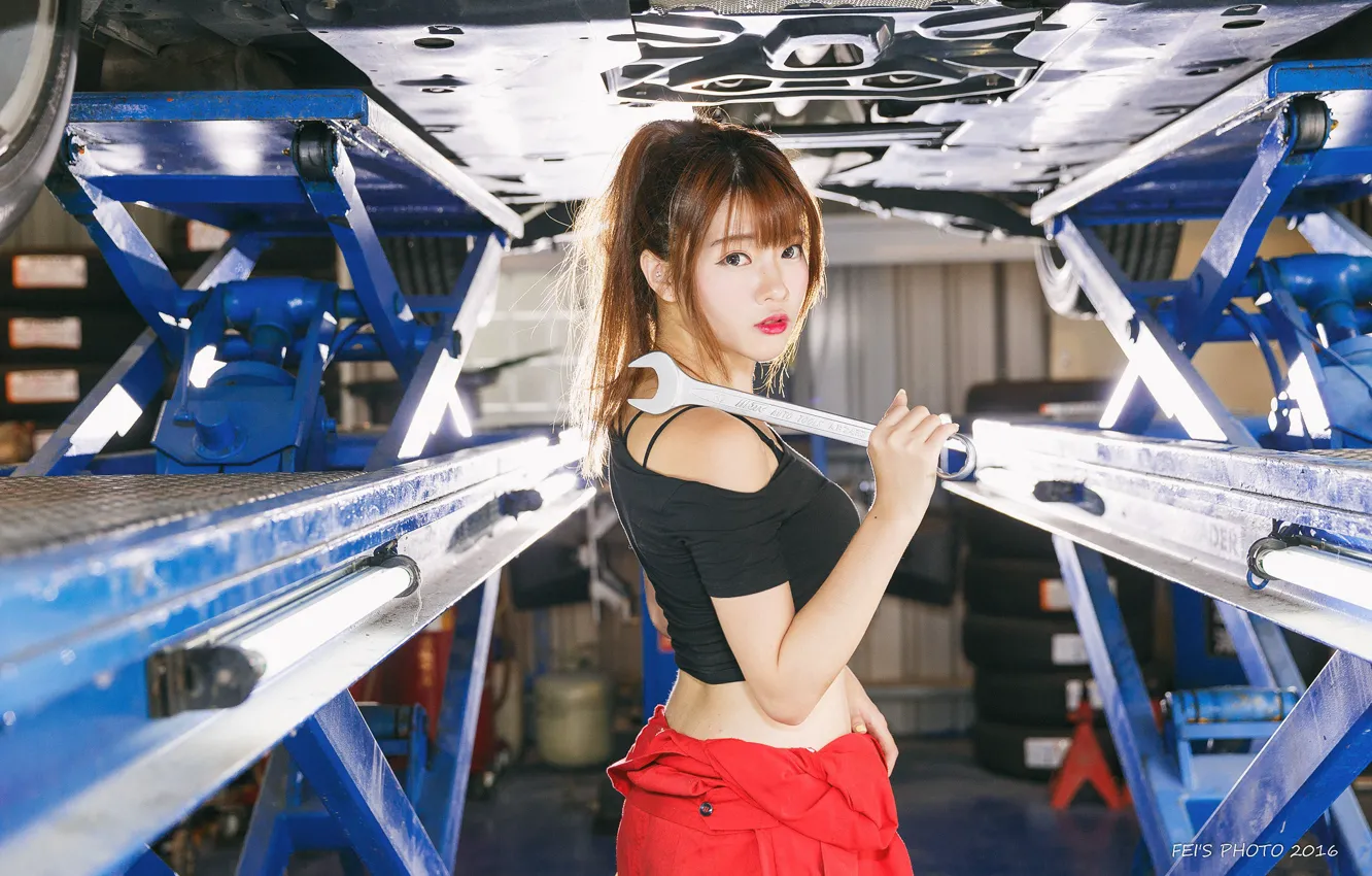 Photo wallpaper photo, Asian girl, cute Asian girl, looks you in the eye, FEI, Please Please, girl …