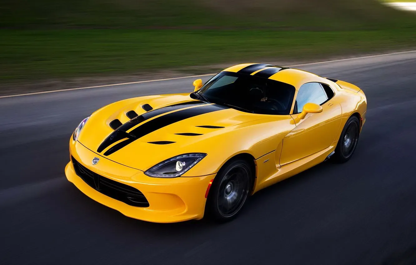Photo wallpaper car, Dodge, Viper GTS, speed, asphalt, Supercar, fast, aggressive design