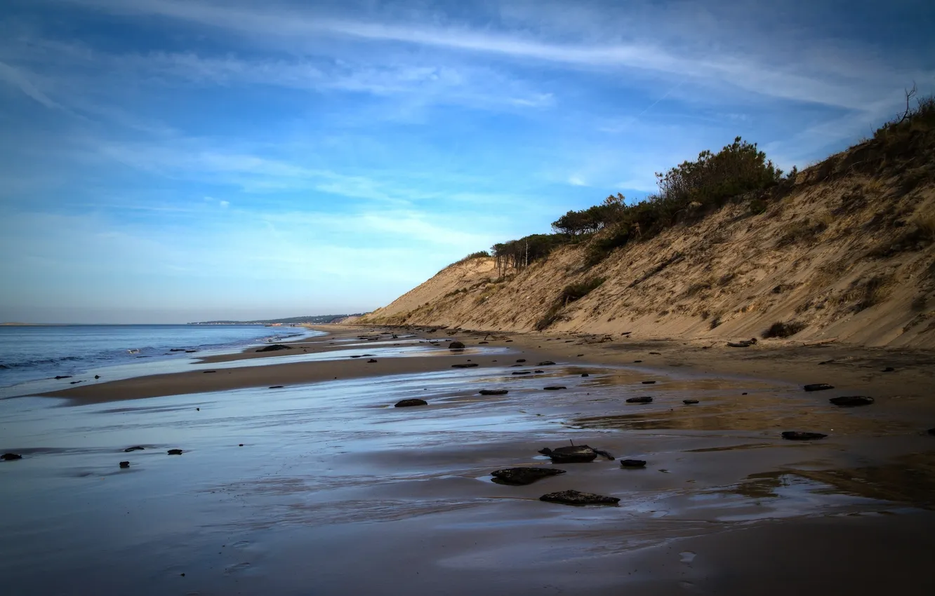 Photo wallpaper sea, nature, photo, shore, slope