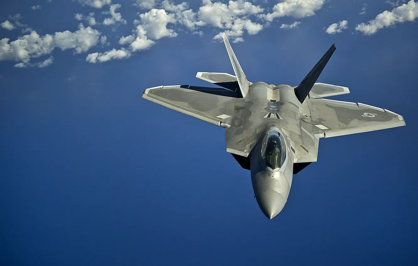 Photo wallpaper flight, fighter, unobtrusive, multipurpose, F-22 Raptor