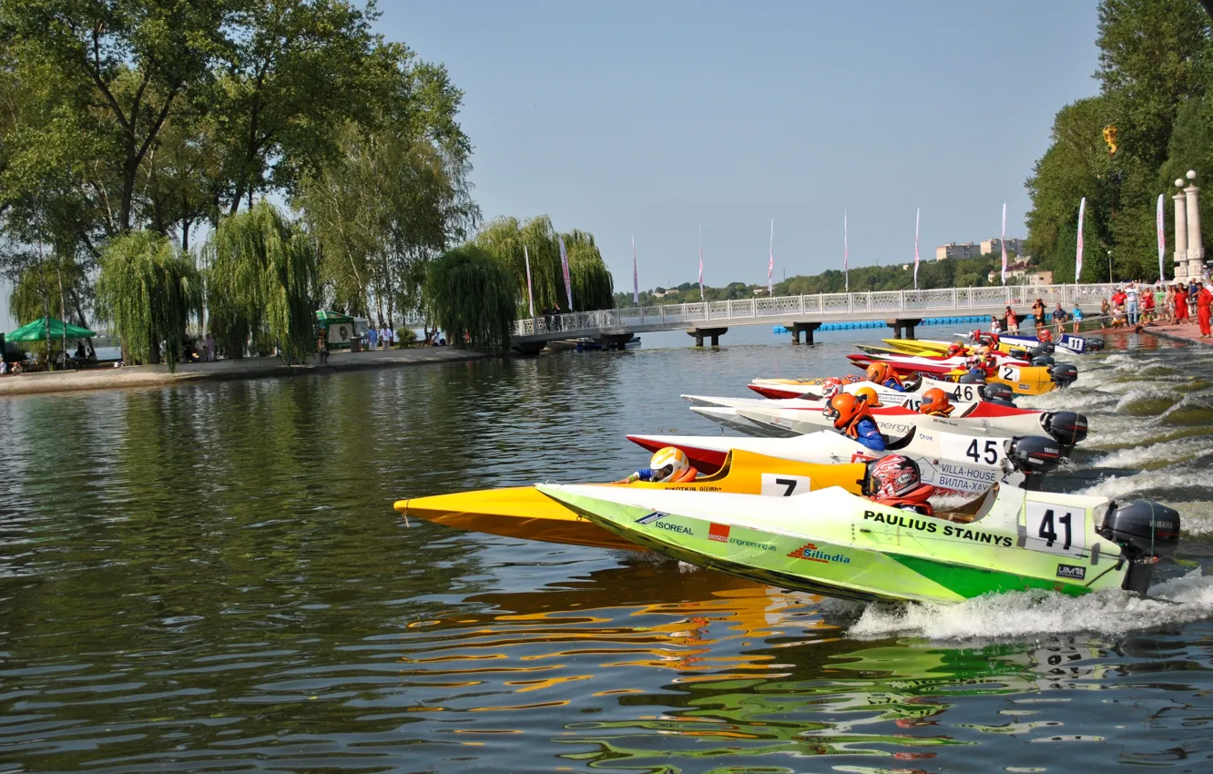 Photo wallpaper boats, race, start