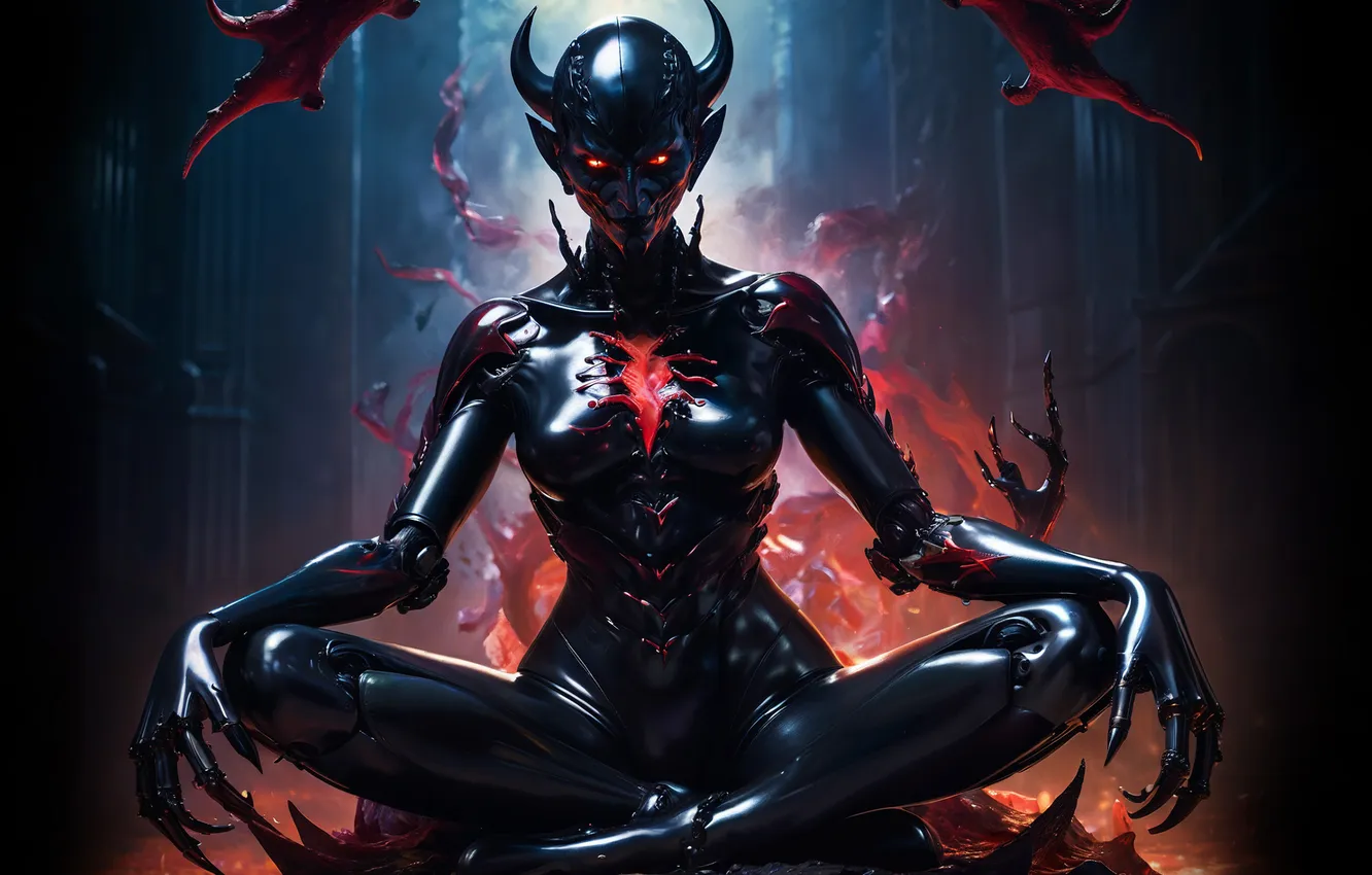 Photo wallpaper monster, claws, sitting