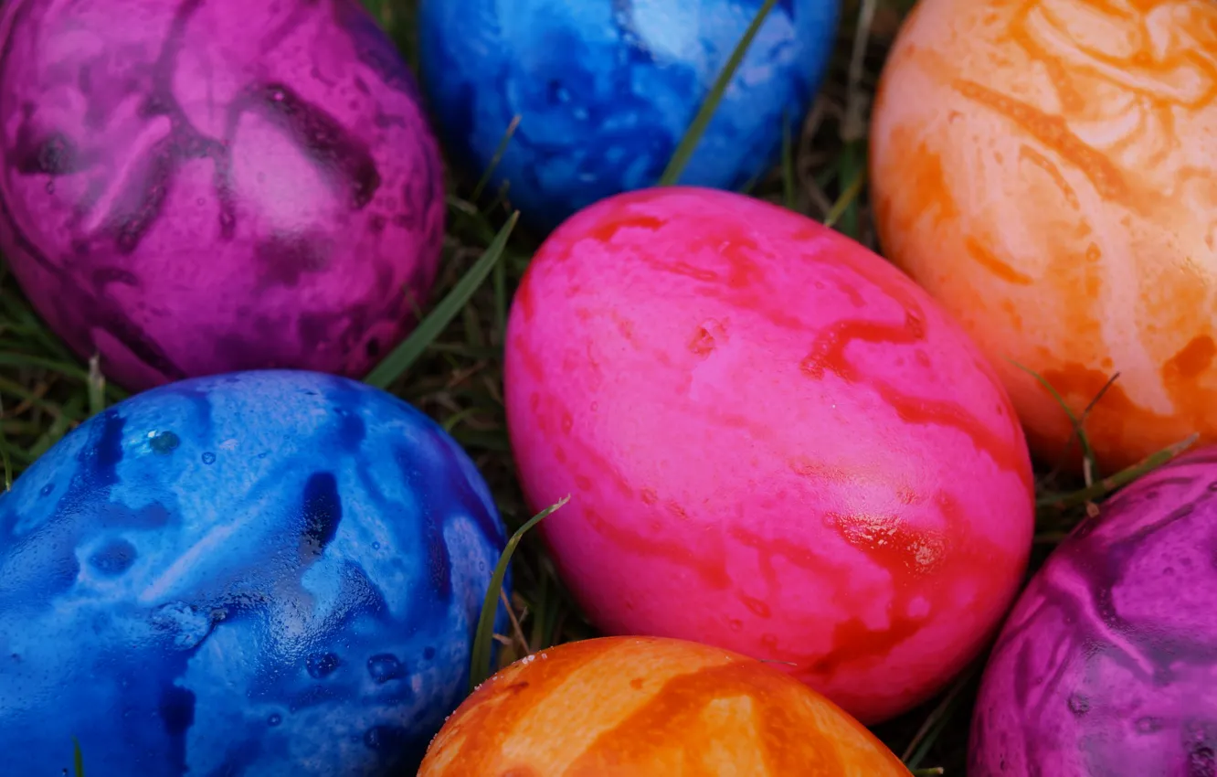 Photo wallpaper colorful, Easter, rainbow, Easter, eggs, decoration, Happy, the painted eggs