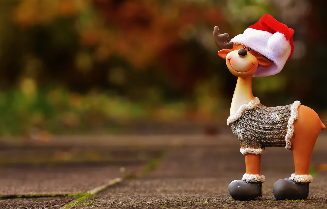 Photo wallpaper smile, background, holiday, toy, new year, shoes, positive, deer