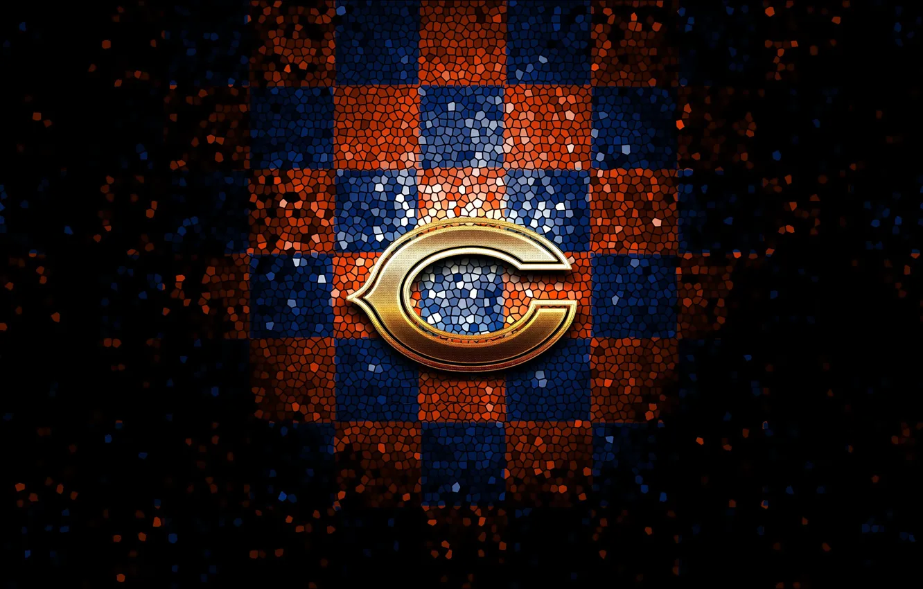 Photo wallpaper wallpaper, logo, Sport, nfl, glitter, checkered, Chicago Bears