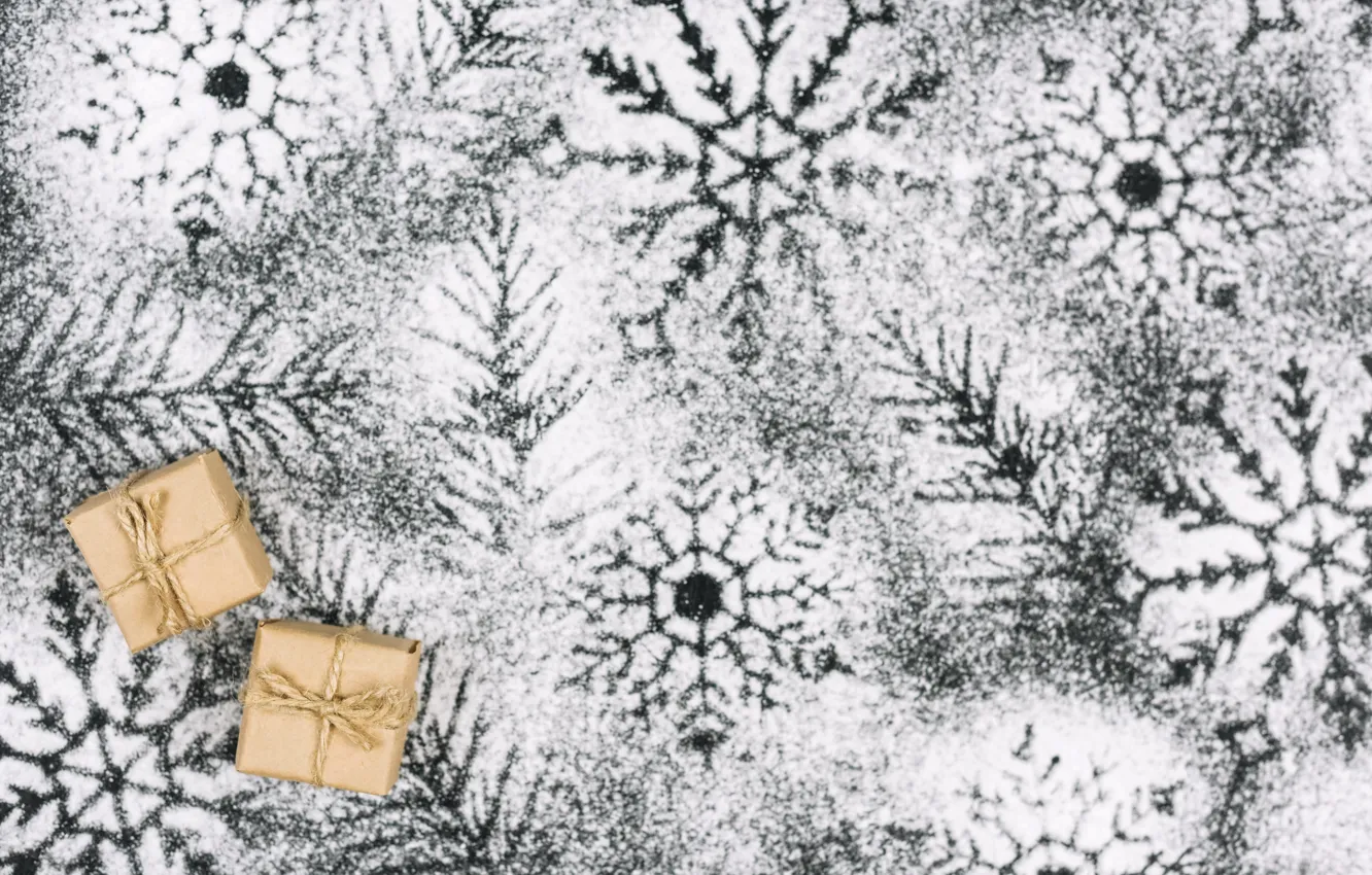 Photo wallpaper winter, snow, decoration, snowflakes, background, New Year, Christmas, Christmas