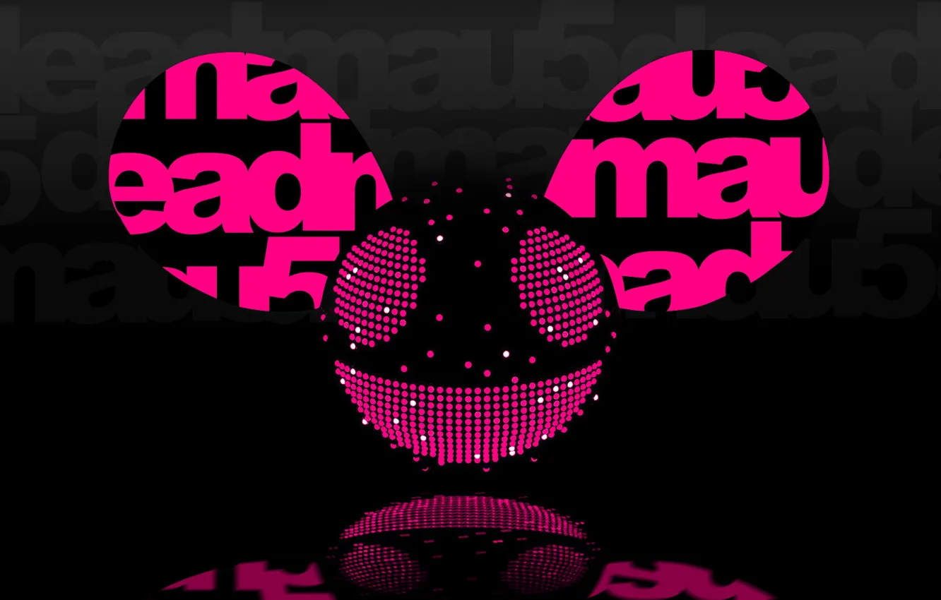 Photo wallpaper smile, music, background, logo, mouse, ears, Electro House, Deadmau5