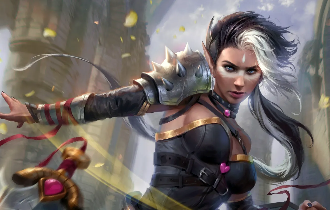 Photo wallpaper look, girl, hands, elf