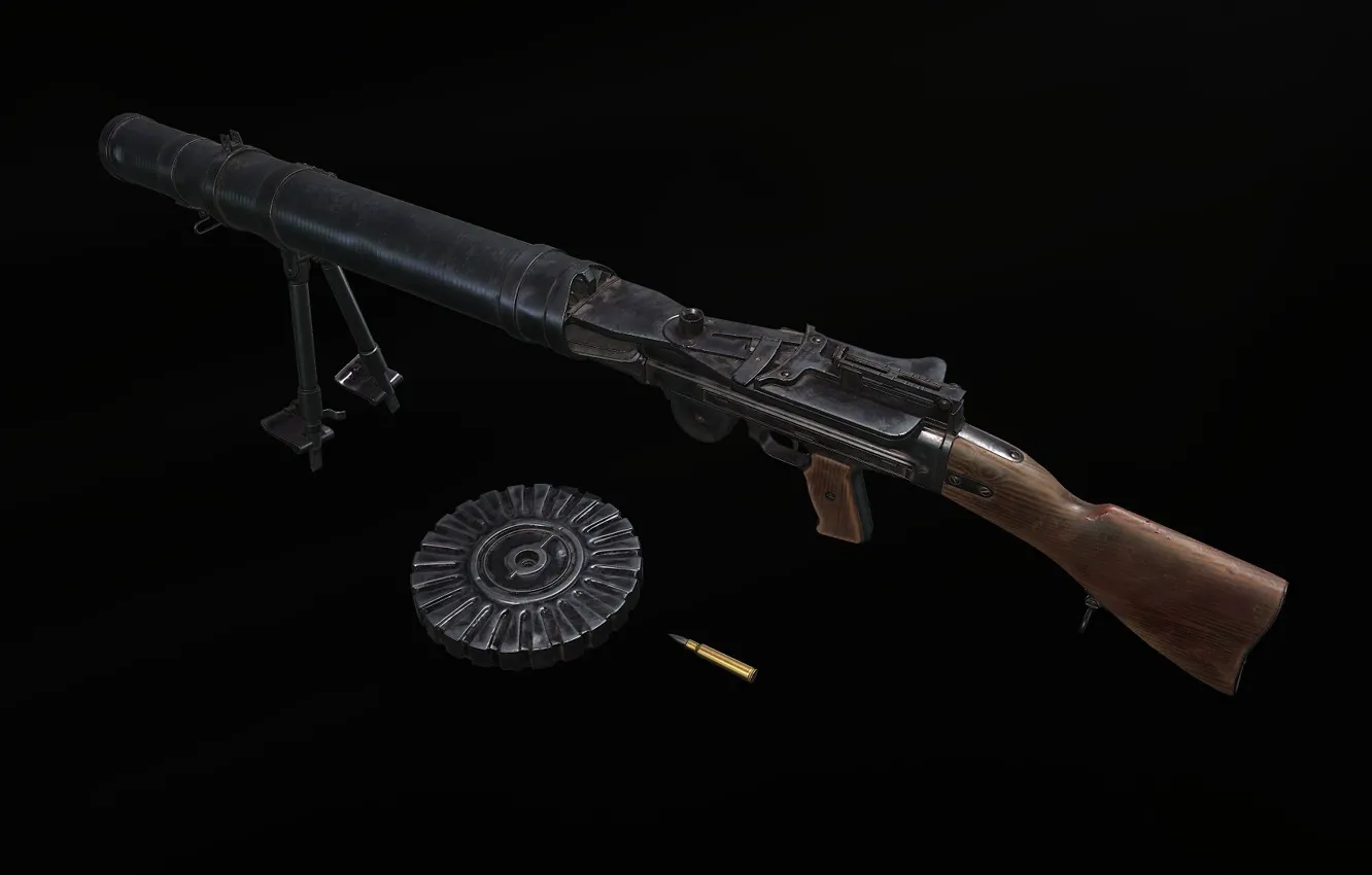 Photo wallpaper Britain, Machine gun, Lewis gun