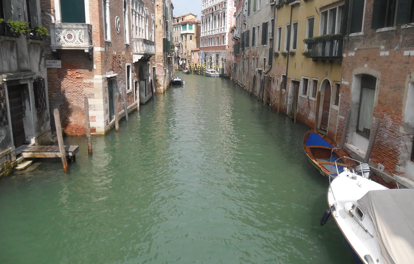 Photo wallpaper boats, Italy, Venice, channel, Italy, Venice, Italia, Venice