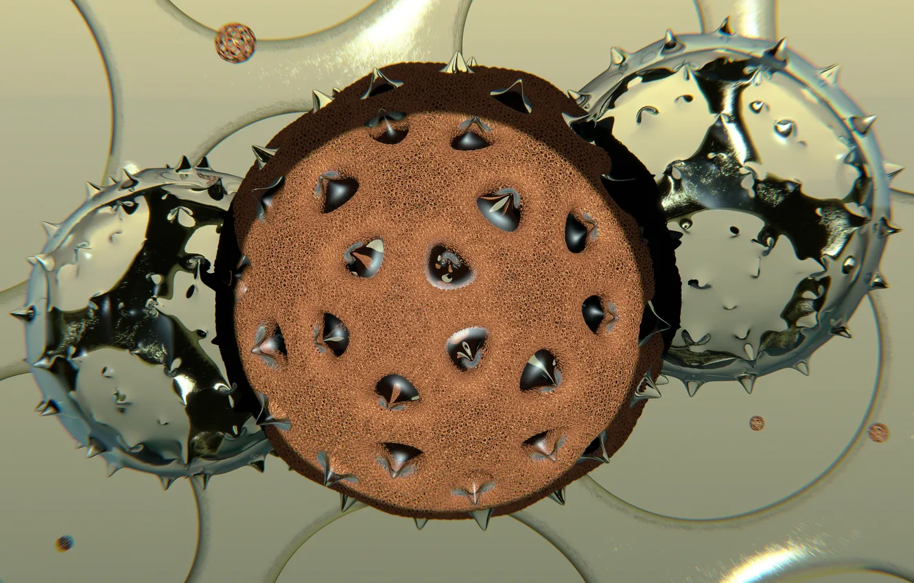 Photo wallpaper wallpaper, abstraction, surreal, virus, joke, blender3d, 3dart