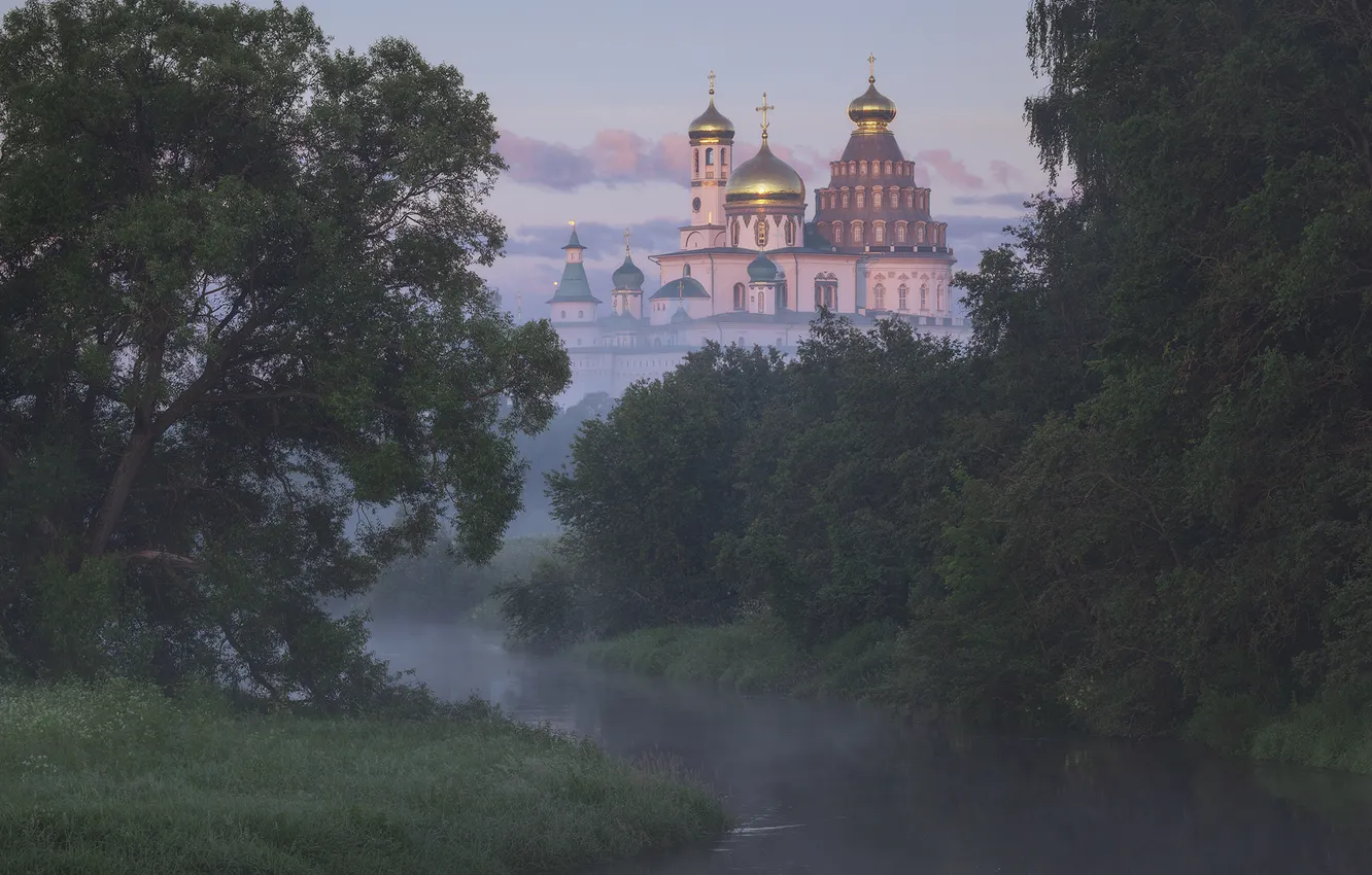 Photo wallpaper the suburbs, summer morning, Istra, Alexander Strelchuk