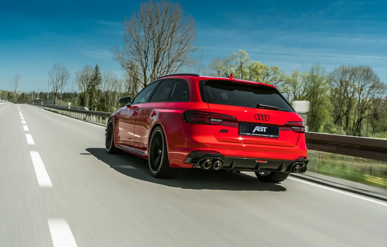 Photo wallpaper Audi, speed, rear view, 2018, ABBOT, RS4, RS4-R