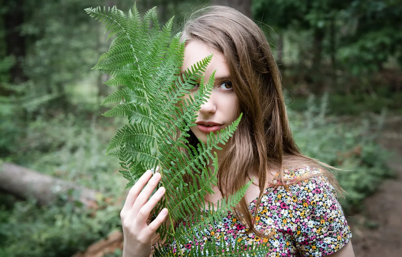 Photo wallpaper look, girl, Selina