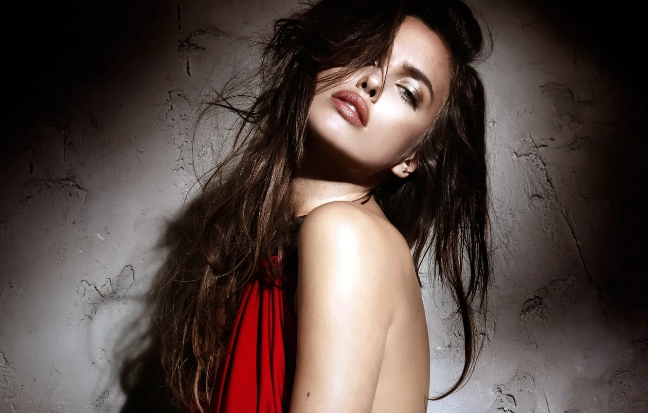 Photo wallpaper look, girl, face, sexy, model, hair, brunette, Irina Sheik