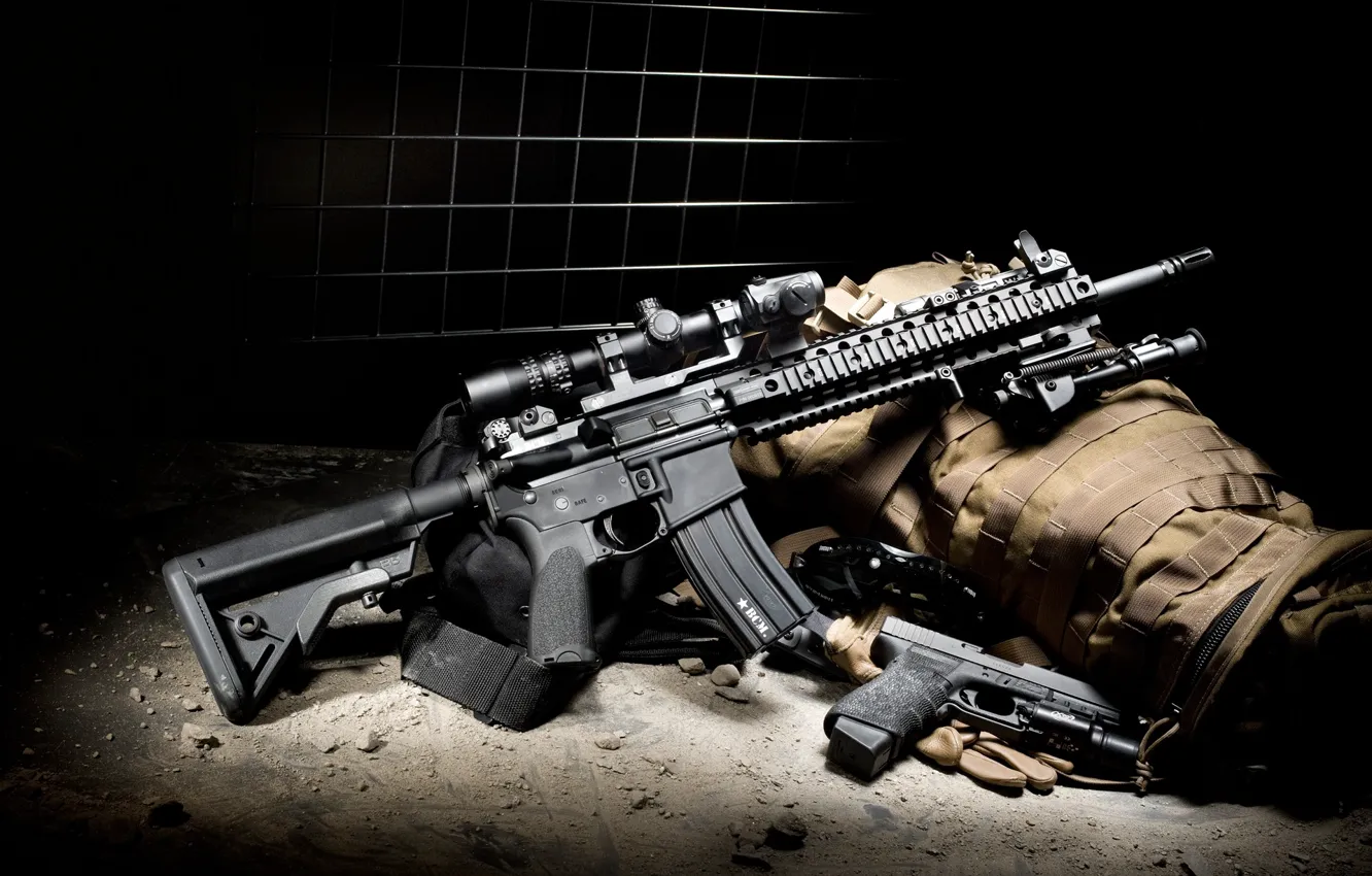 Photo wallpaper gun, twilight, BCM, assault rifle, kit