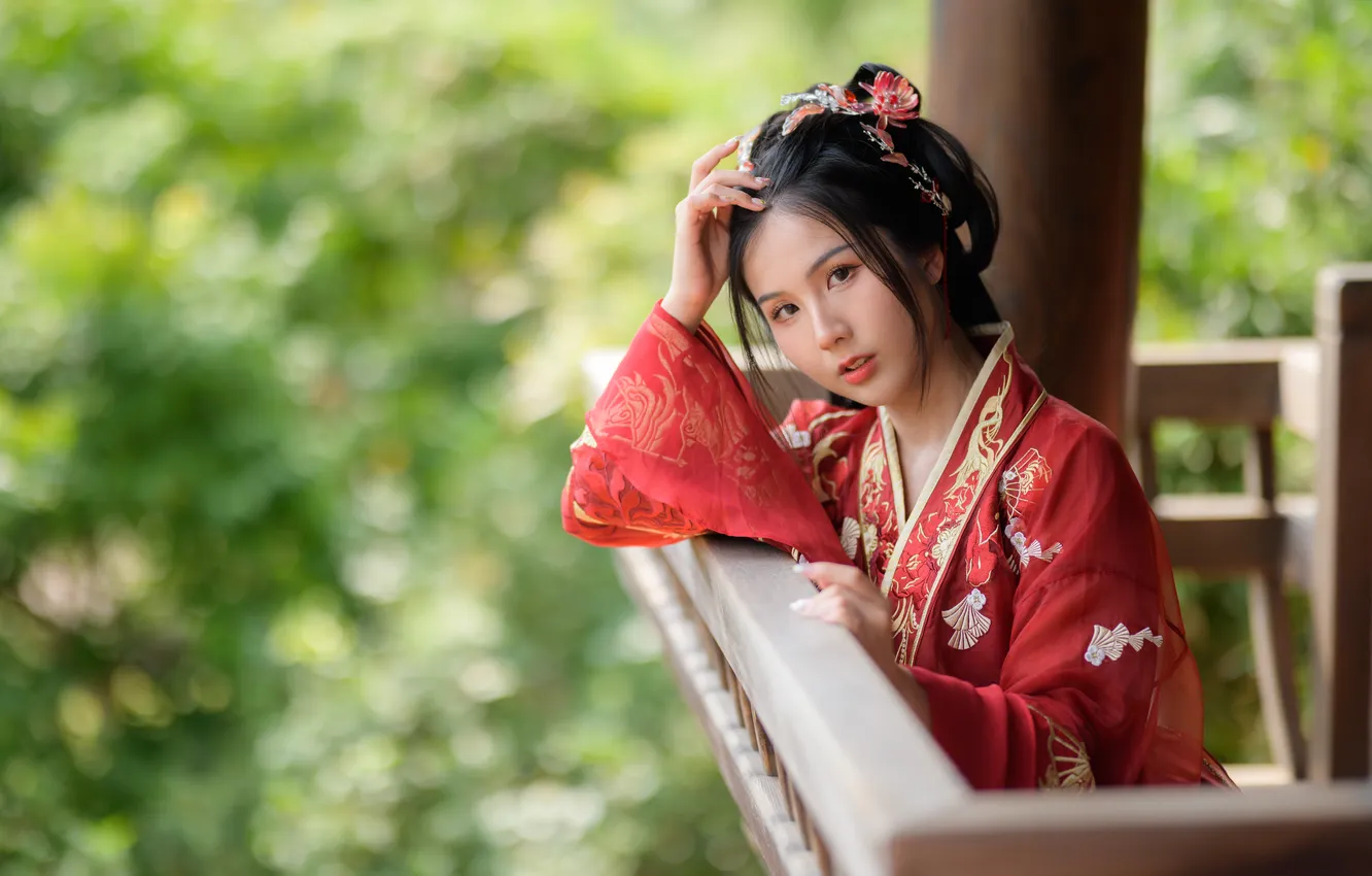 Photo wallpaper girl, kimono, Asian