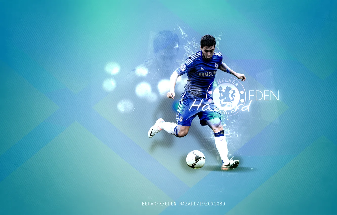 Photo wallpaper effect, Belgium, Chelsea, Eden Hazard, Premier League