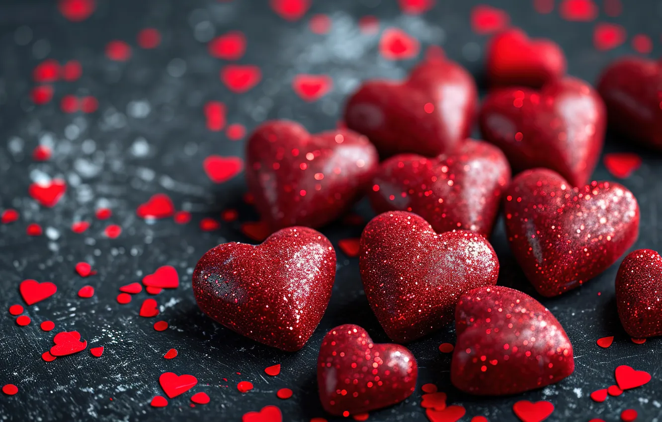 Photo wallpaper love, background, romance, heart, hearts, red, love, Valentine's day