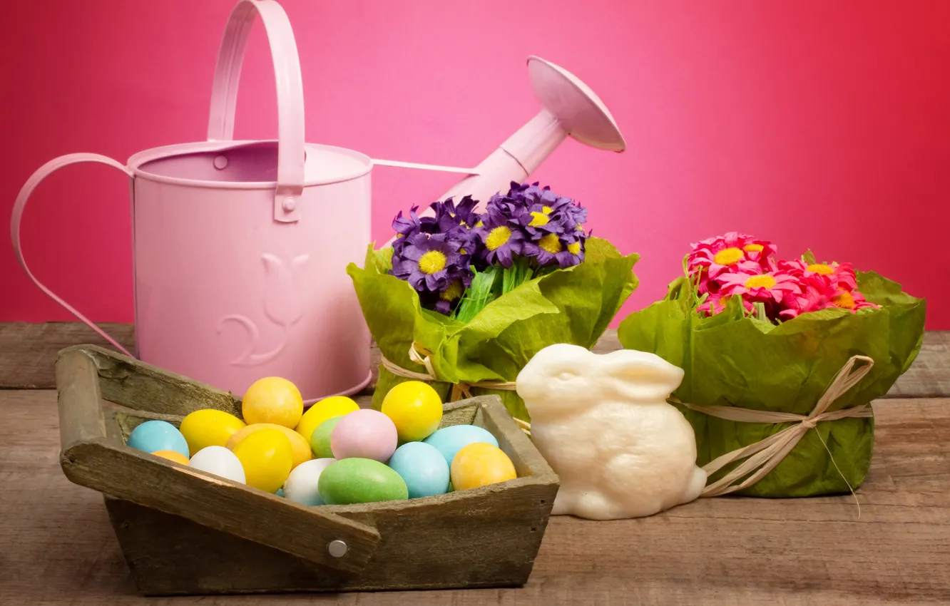 Photo wallpaper flowers, holiday, eggs, Easter