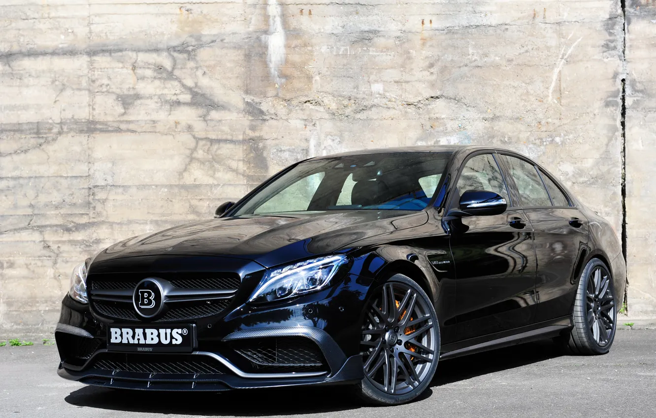 Photo wallpaper Mercedes, Brabus, Mercedes, AMG, BRABUS, AMG, C 63, 2015