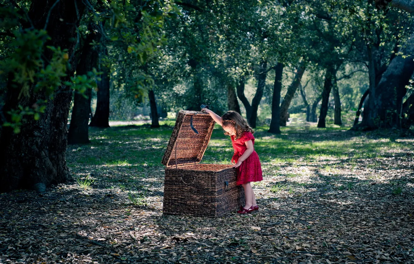 Photo wallpaper mood, girl, Pandora's Box