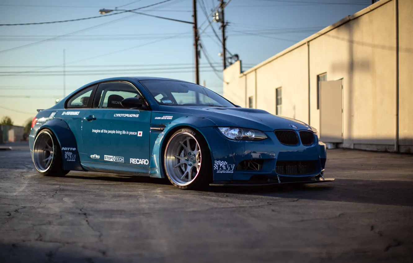 Photo wallpaper BMW, BMW, blue, racing, race, E92