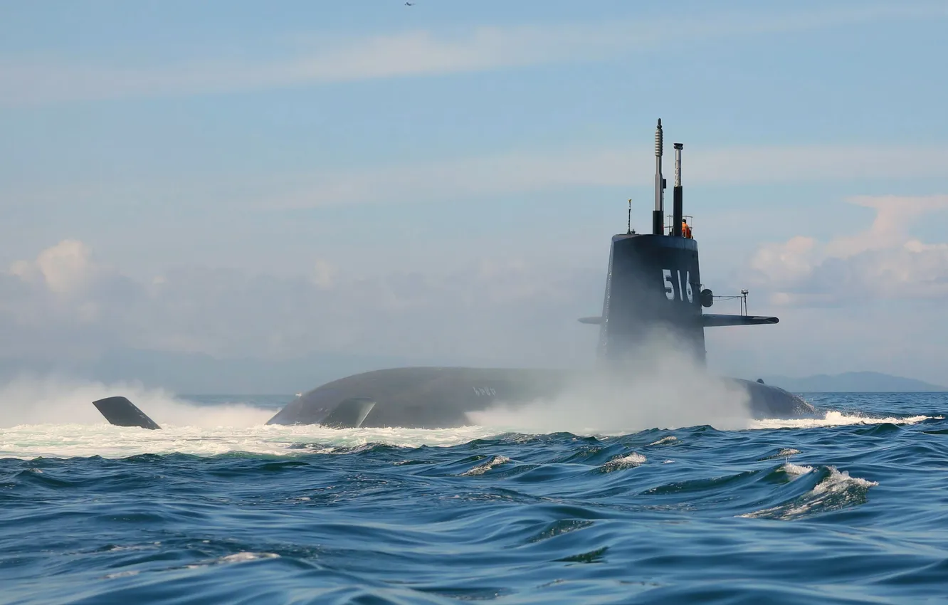 Photo wallpaper submarine, Diesel-electric, S-516, JS Raigel