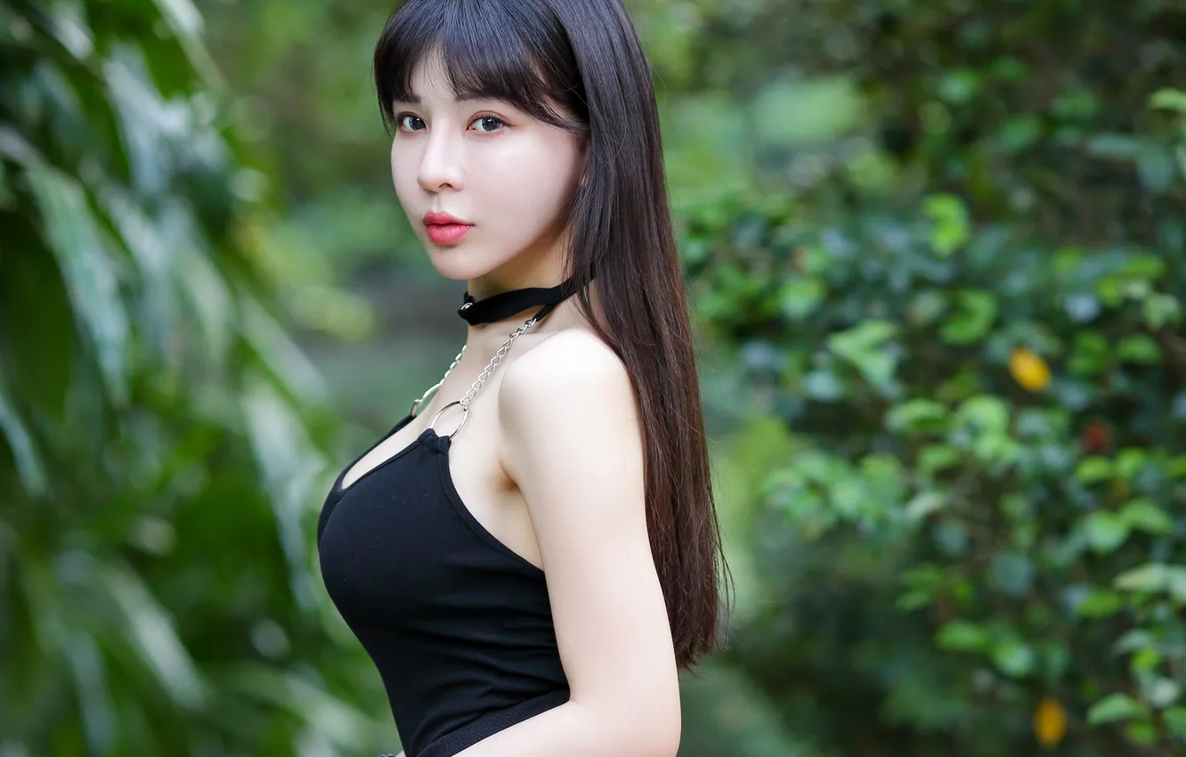 Photo wallpaper look, pose, model, hands, makeup, figure, dress, brunette