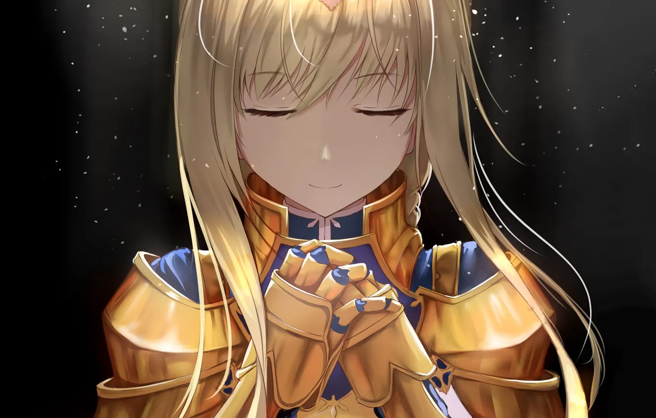 Photo wallpaper girl, armor, sword art online, sword art online