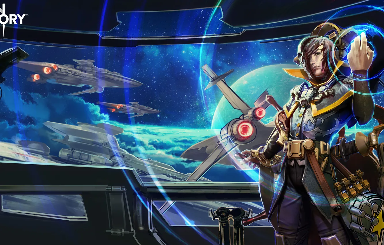 Photo wallpaper fiction, male, spaceship, Vainglory, Vox, Cloud Raider