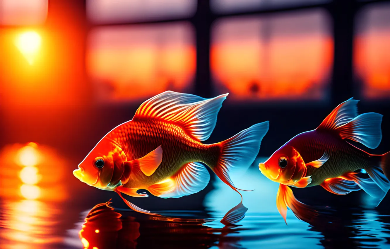 Photo wallpaper golden, color, sunset