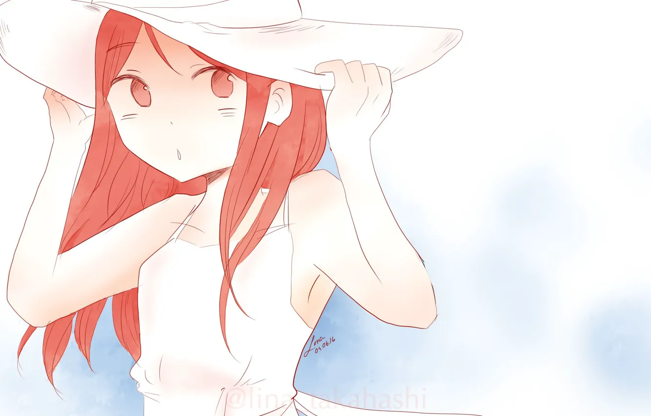 Photo wallpaper hat, art, girl