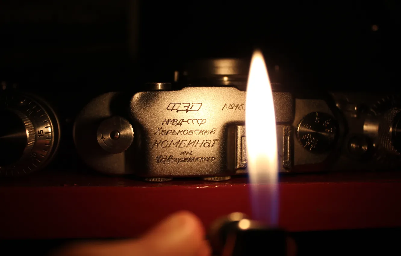 Photo wallpaper lights, shadow, USSR, camera, FED