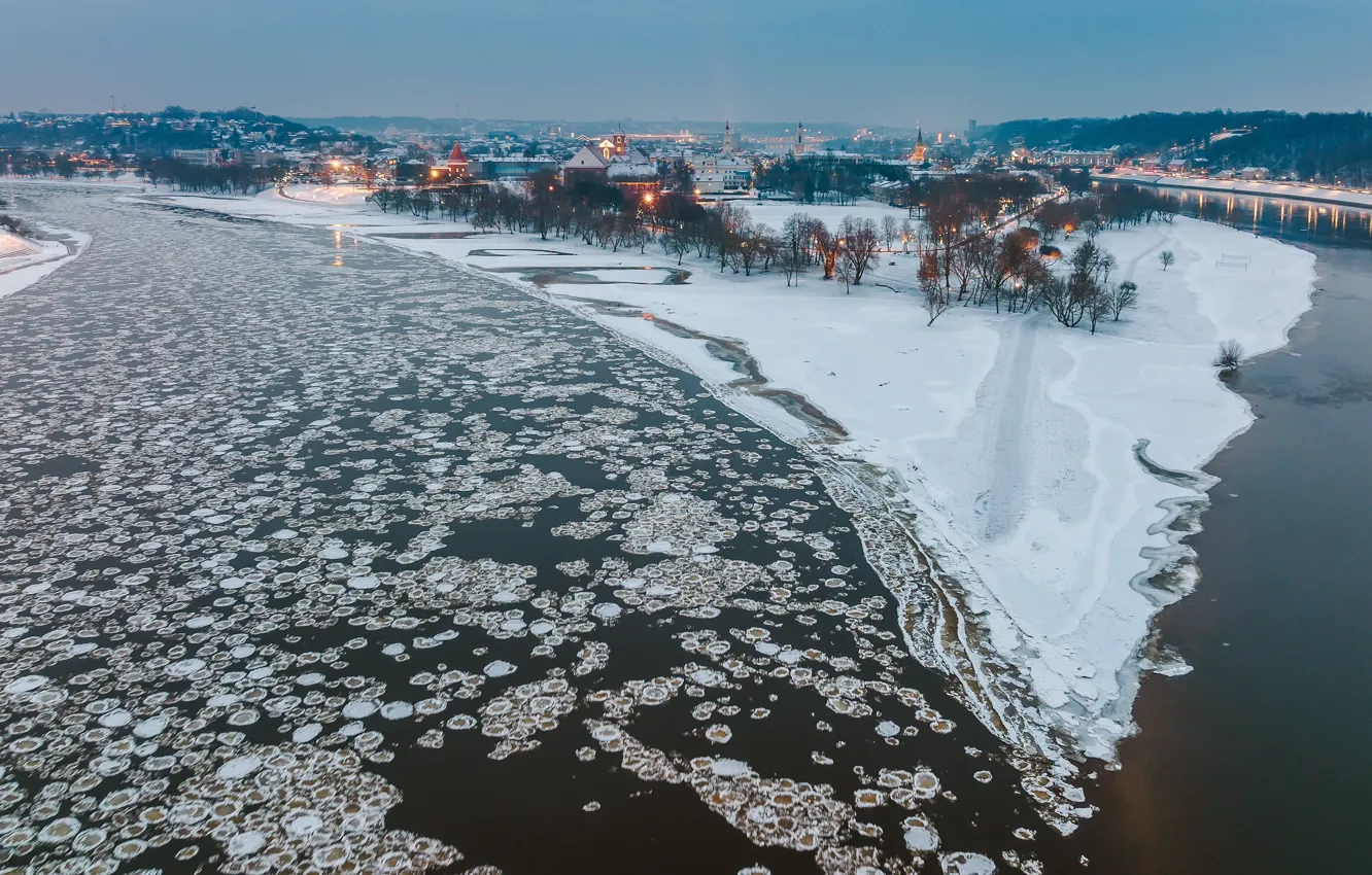 Photo wallpaper Lithuania, Kaunas, winter