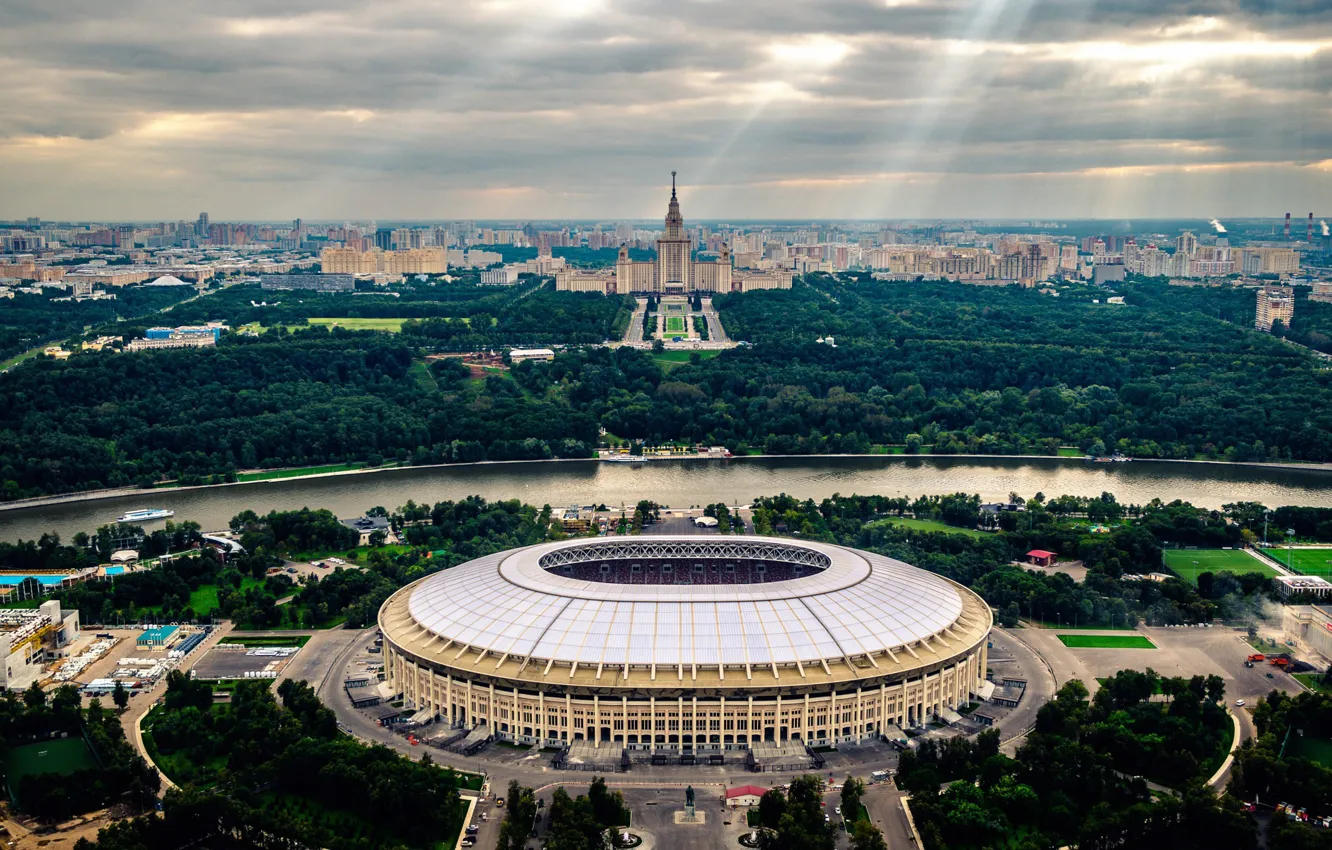 Photo wallpaper The city, Moscow, Russia, 2018, Stadium, Luzhniki, Stadium, Luzhniki