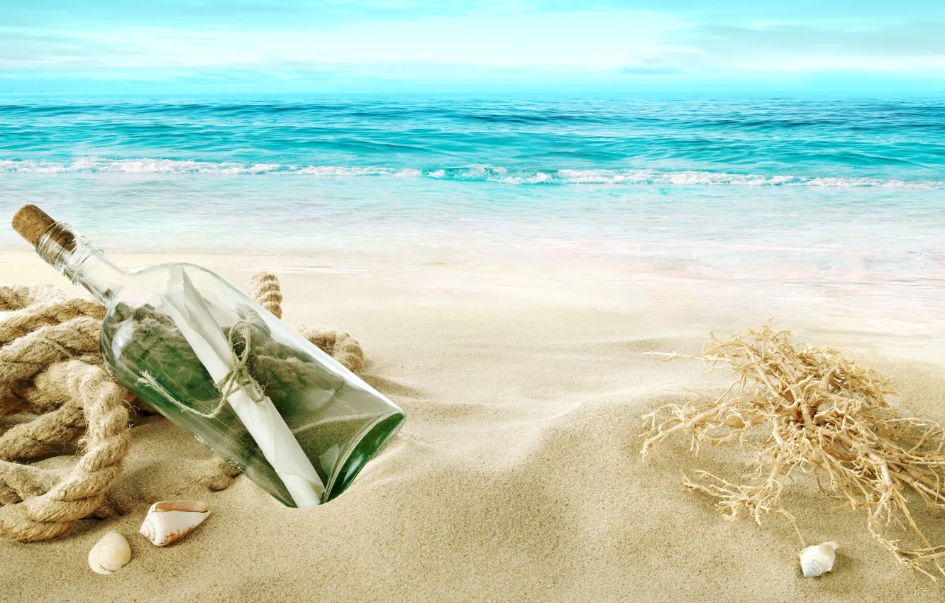 Photo wallpaper sand, sea, beach, shore, shell, beach, sea, sand