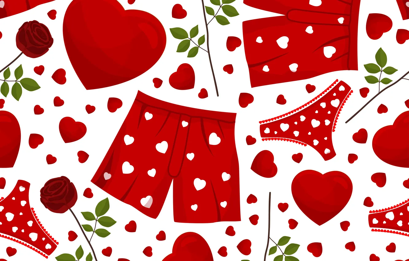 Photo wallpaper panties, texture, hearts, panties, texture, hearts, rosette, rosettes