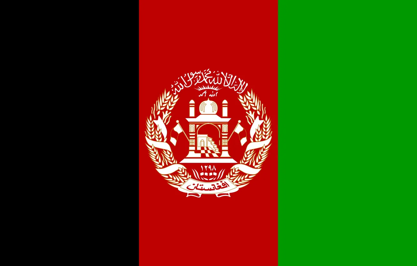 Photo wallpaper green, red, black, flag, afganistan