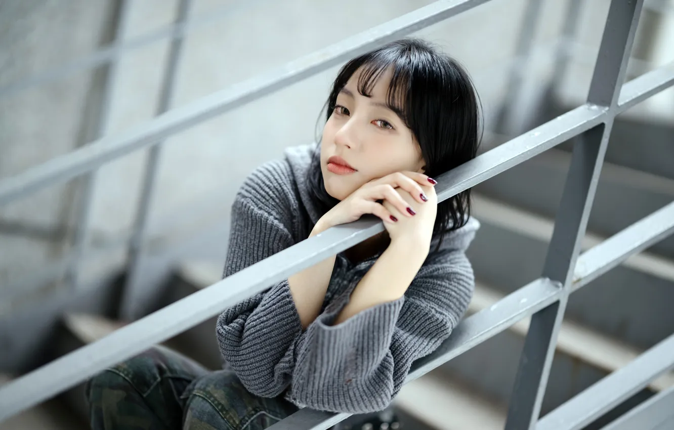 Photo wallpaper girl, portrait, Asian