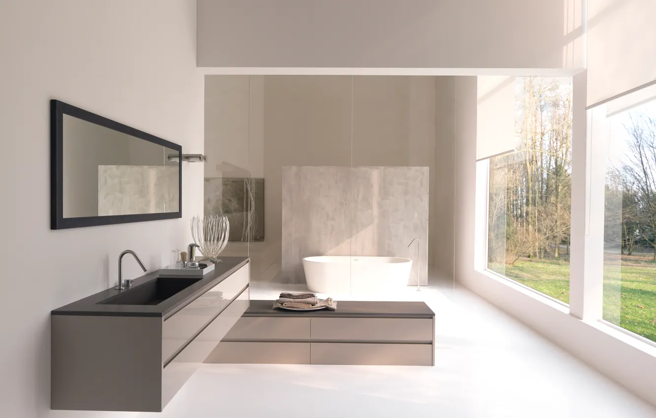 Photo wallpaper design, style, room, interior, bathroom