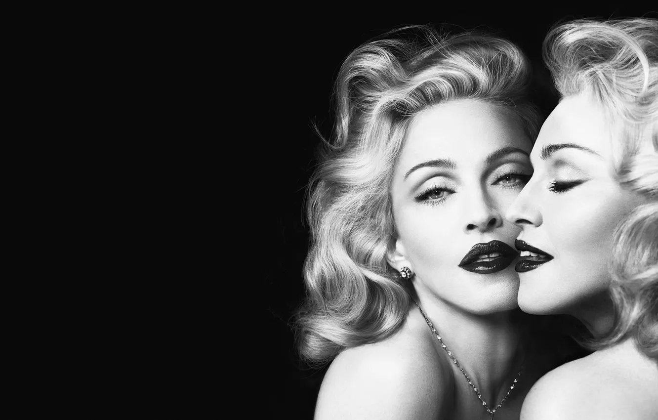 Photo wallpaper Music, singer, reflection, pop, actress, Madonna, songwriter, black n white