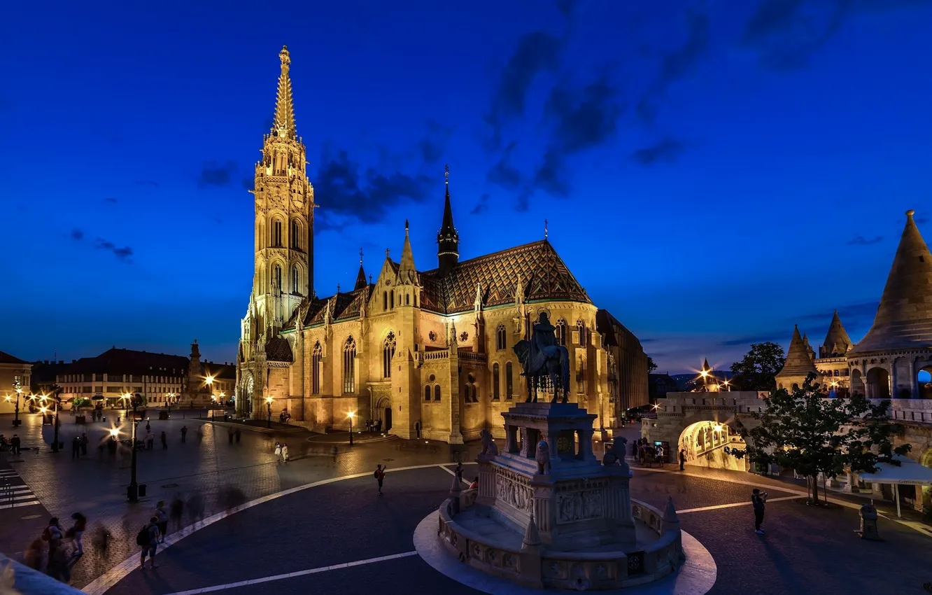 Photo wallpaper night, the city, monument, sculpture