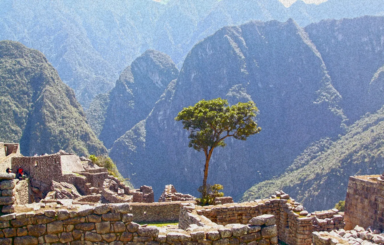 Photo wallpaper Mountains, Landscape, the ancient city, Peru, Machu Picchu