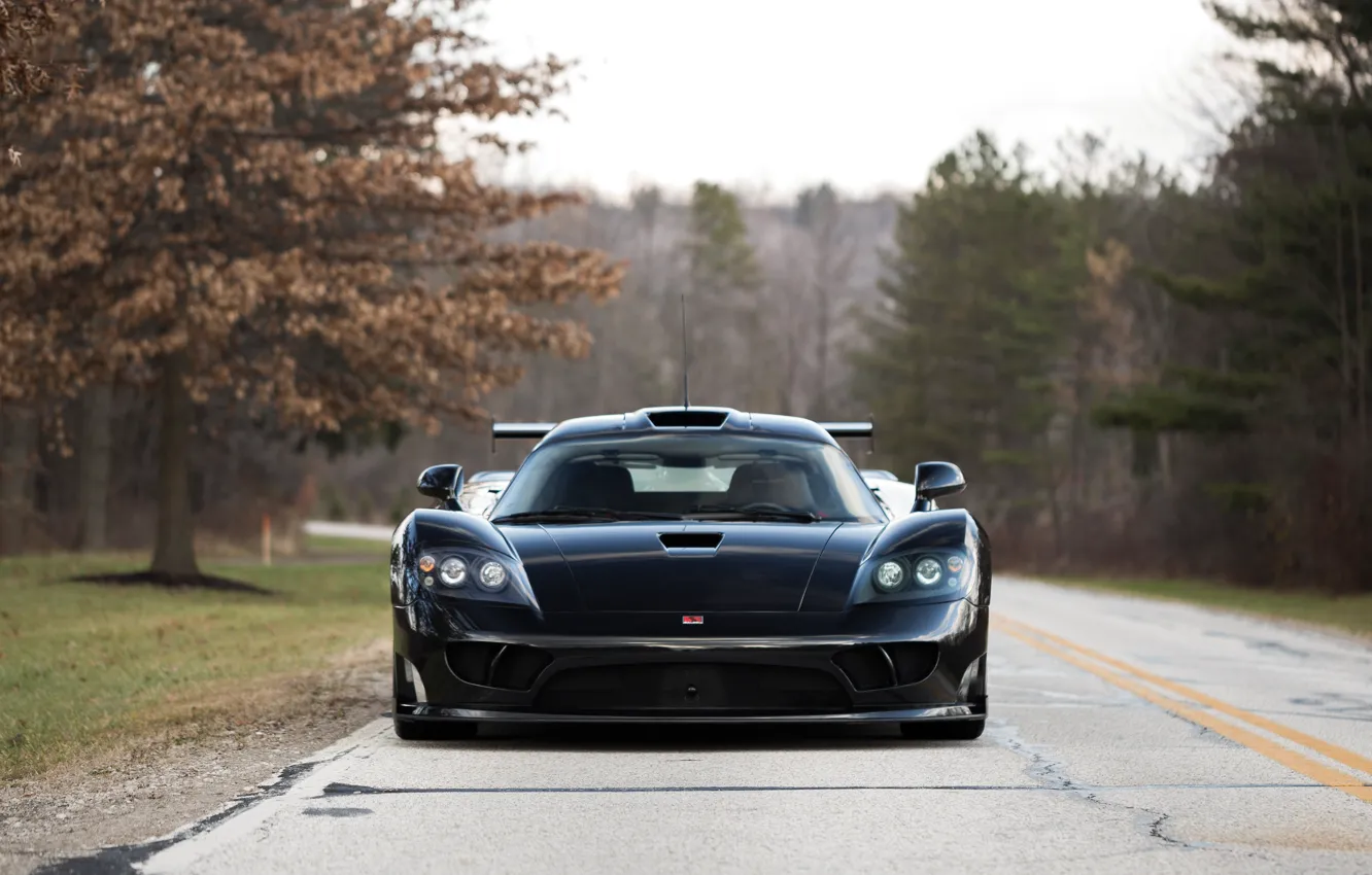 Photo wallpaper Saleen, black, Front, Twin Turbo, Saleen S7, Competition pkg
