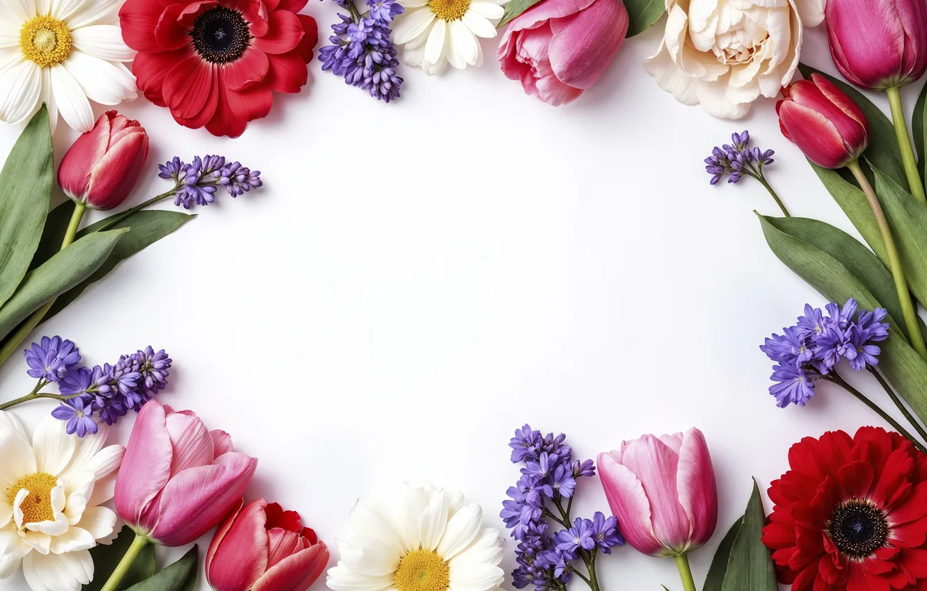 Photo wallpaper flowers, spring, colorful, tulips, blossom, flowers, tulips, spring